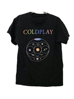 Coldplay Black Music Of The Spheres 2022 Tour Band Shirt Unisex Medium